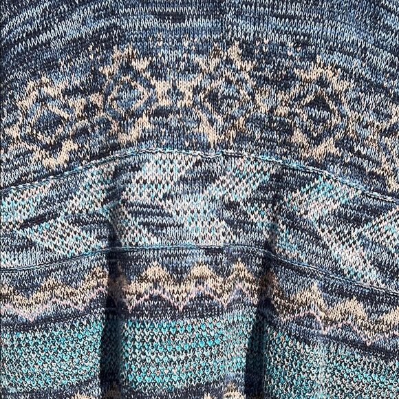 Coldwater Creek Women’s Blue Crewneck Sweater Geometric Patterns Sleeveless Fall - Picture 15 of 16